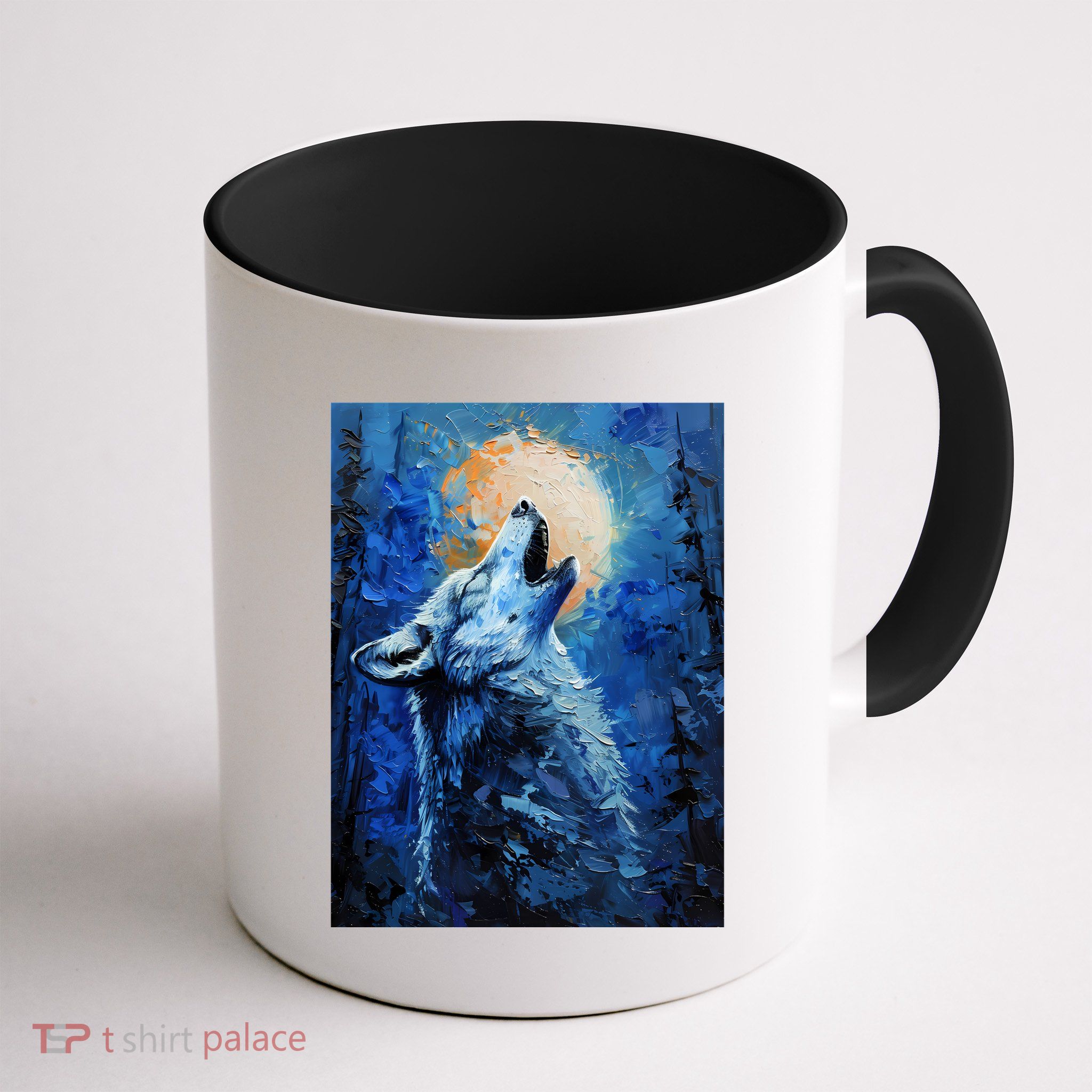 Howling Wolf Oil Painting Mug