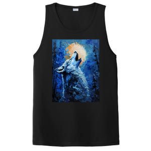 Howling Wolf Oil Painting PosiCharge Competitor Tank