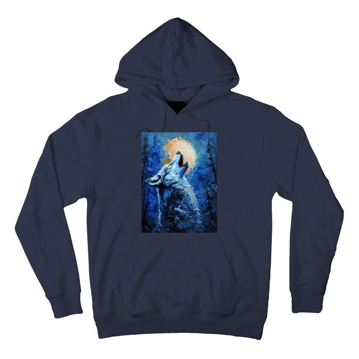 Howling Wolf Oil Painting Hoodie