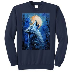 Howling Wolf Oil Painting Sweatshirt