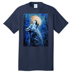 Howling Wolf Oil Painting Tall T-Shirt