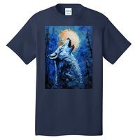 Howling Wolf Oil Painting Tall T-Shirt