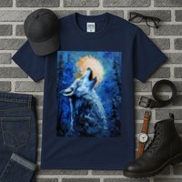 Howling Wolf Oil Painting Tall T-Shirt