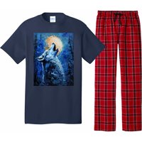 Howling Wolf Oil Painting Pajama Set