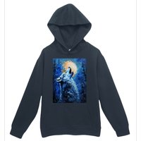 Howling Wolf Oil Painting Urban Pullover Hoodie