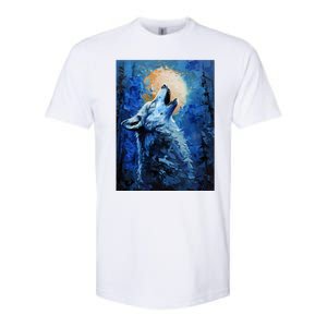 Howling Wolf Oil Painting Softstyle CVC T-Shirt