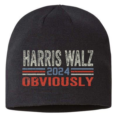 Harris Walz. Obviously. Kamala Harris Tim Walz Gift Sustainable Beanie