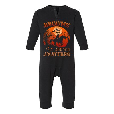 Halloween Witch on Horse Broomstick Costume Infant Fleece One Piece