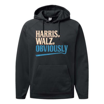 Harris Walz Obviously Election 2024 Performance Fleece Hoodie