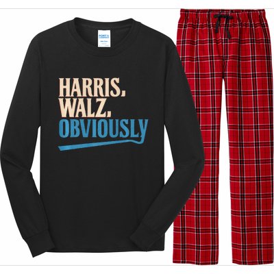 Harris Walz Obviously Election 2024 Long Sleeve Pajama Set