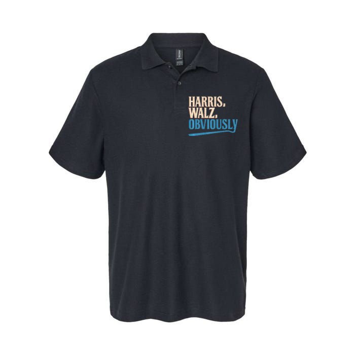 Harris Walz Obviously Election 2024 Softstyle Adult Sport Polo