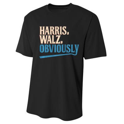 Harris Walz Obviously Election 2024 Performance Sprint T-Shirt