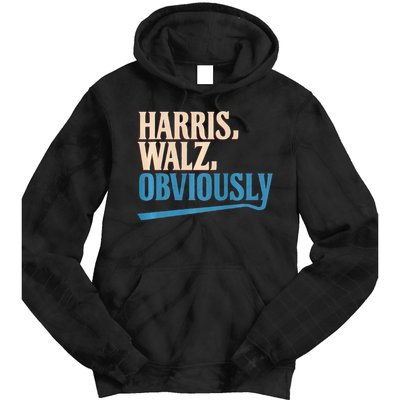 Harris Walz Obviously Election 2024 Tie Dye Hoodie