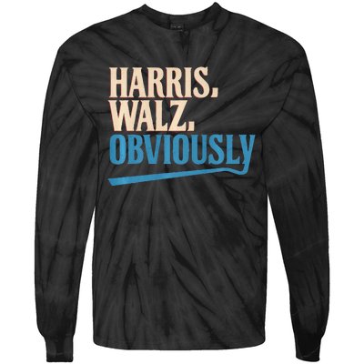 Harris Walz Obviously Election 2024 Tie-Dye Long Sleeve Shirt