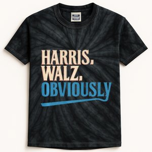 Harris Walz Obviously Election 2024 Kids Tie-Dye T-Shirt