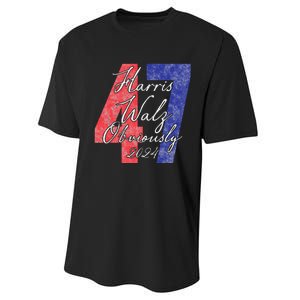 Harris Walz Obviously 2024 Kamala Harris 47th President Performance Sprint T-Shirt