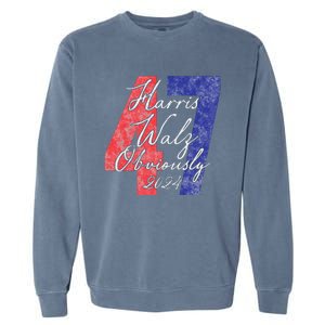 Harris Walz Obviously 2024 Kamala Harris 47th President Garment-Dyed Sweatshirt