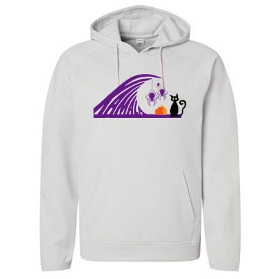 Halloween Wave Of Pruple Cats For Kamala Funny Trump Performance Fleece Hoodie