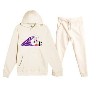 Halloween Wave Of Pruple Cats For Kamala Funny Trump Premium Hooded Sweatsuit Set