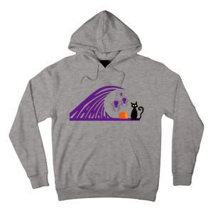 Halloween Wave Of Pruple Cats For Kamala Funny Trump Tall Hoodie