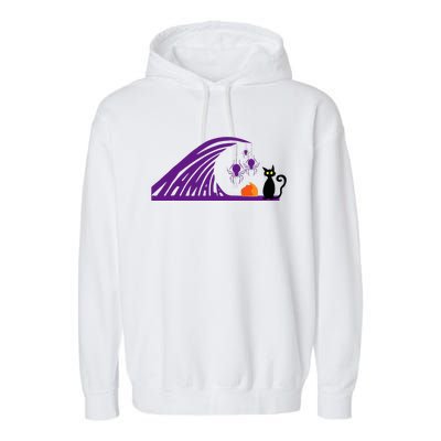 Halloween Wave Of Pruple Cats For Kamala Funny Trump Garment-Dyed Fleece Hoodie