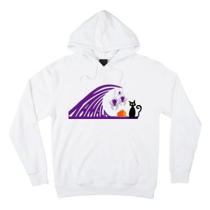 Halloween Wave Of Pruple Cats For Kamala Funny Trump Hoodie