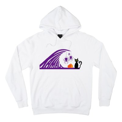 Halloween Wave Of Pruple Cats For Kamala Funny Trump Hoodie