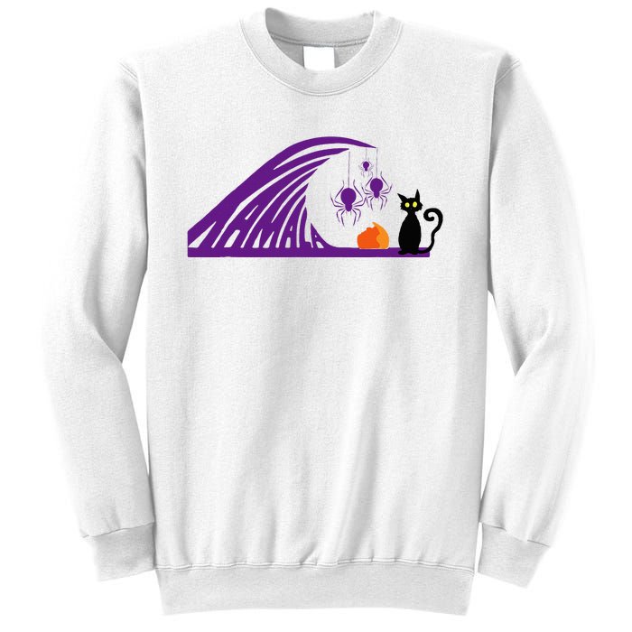 Halloween Wave Of Pruple Cats For Kamala Funny Trump Sweatshirt