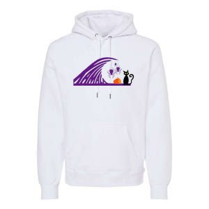 Halloween Wave Of Pruple Cats For Kamala Funny Trump Premium Hoodie