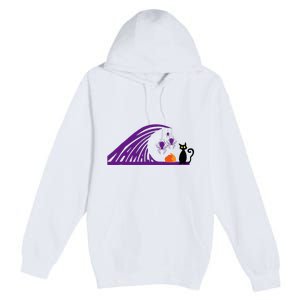 Halloween Wave Of Pruple Cats For Kamala Funny Trump Premium Pullover Hoodie