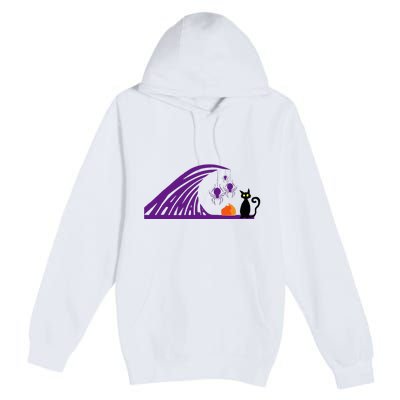 Halloween Wave Of Pruple Cats For Kamala Funny Trump Premium Pullover Hoodie