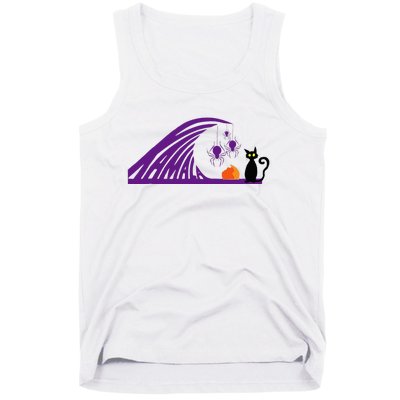 Halloween Wave Of Pruple Cats For Kamala Funny Trump Tank Top