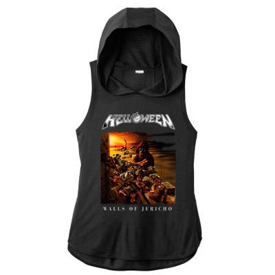 Helloween Walls Of Jericho Ladies PosiCharge Tri-Blend Wicking Draft Hoodie Tank