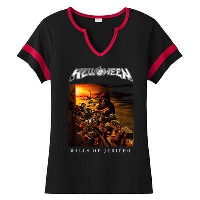 Helloween Walls Of Jericho Ladies Halftime Notch Neck Tee