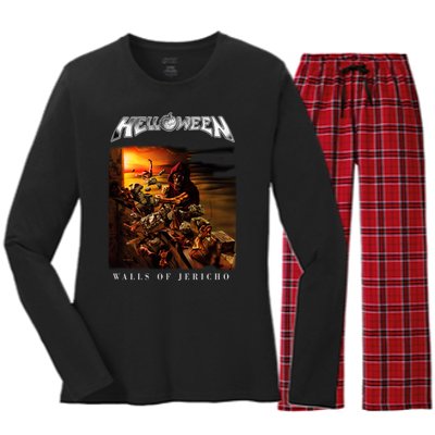 Helloween Walls Of Jericho Women's Long Sleeve Flannel Pajama Set 