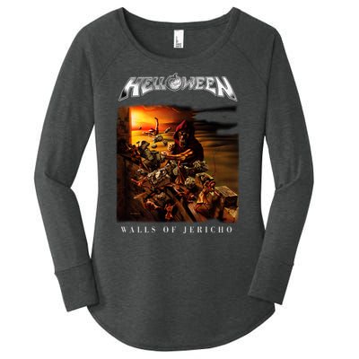 Helloween Walls Of Jericho Women's Perfect Tri Tunic Long Sleeve Shirt