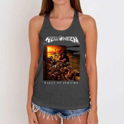 Helloween Walls Of Jericho Women's Knotted Racerback Tank