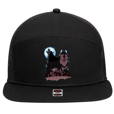 Hunter's Wolf Owl House Bad Girl Cartoon Movie 7 Panel Mesh Trucker Snapback Hat