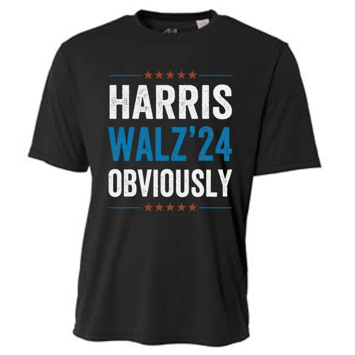 Harris Waltz Obviously 2024 Vintage Kamala Harris Tim Walz Cooling Performance Crew T-Shirt