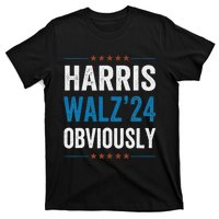 Harris Waltz Obviously 2024 Vintage Kamala Harris Tim Walz T-Shirt