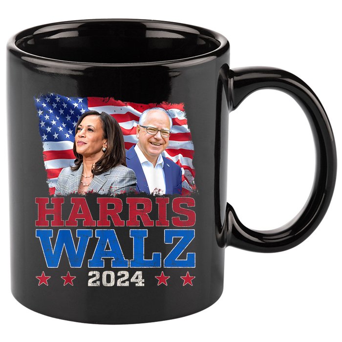 Harris Walz President Election 2024 Kamala Harris Tim Walz 11oz C Handle Ceramic Mug