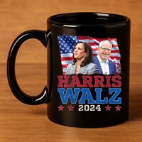 Harris Walz President Election 2024 Kamala Harris Tim Walz 11oz C Handle Ceramic Mug