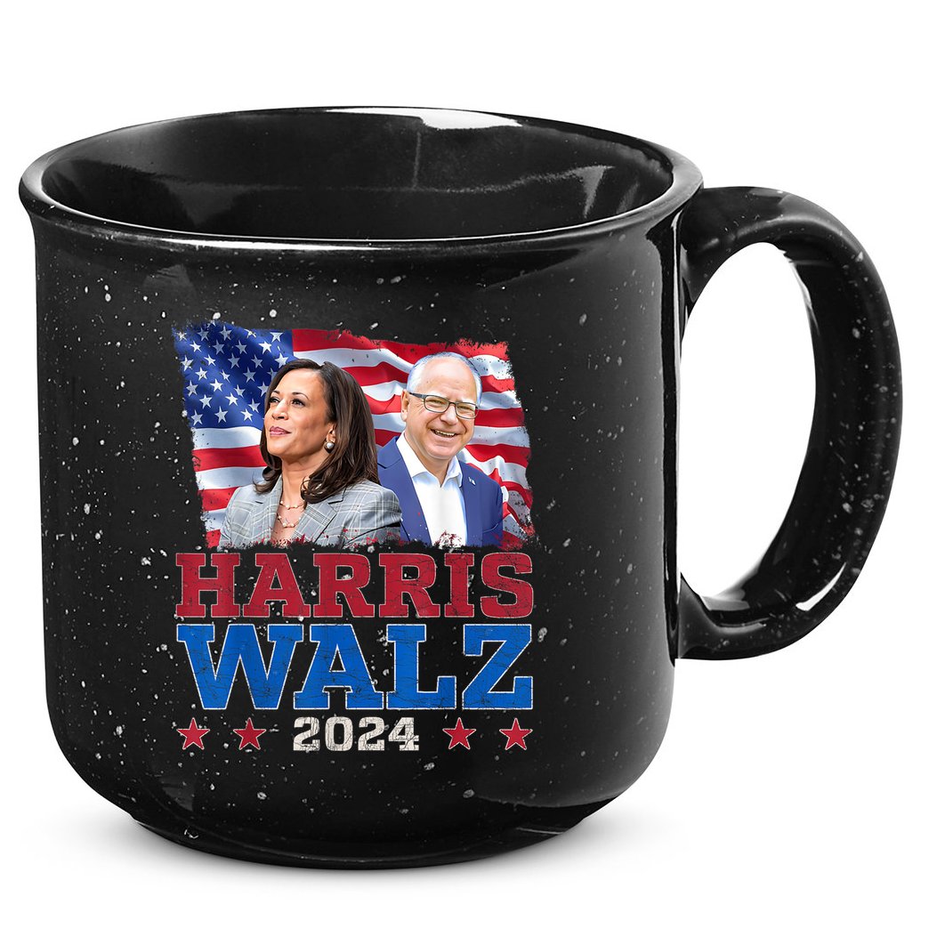 Harris Walz President Election 2024 Kamala Harris Tim Walz 15oz Campfire Ceramic Mug