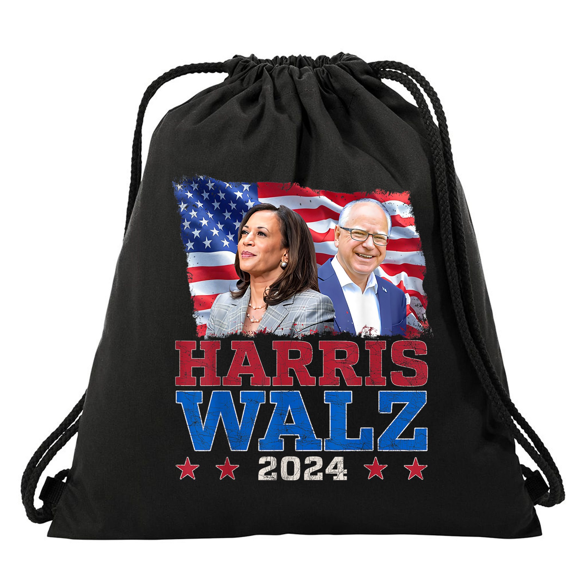 Harris Walz President Election 2024 Kamala Harris Tim Walz Drawstring Bag