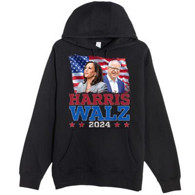 Harris Walz President Election 2024 Kamala Harris Tim Walz Premium Pullover Hoodie