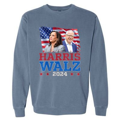 Harris Walz President Election 2024 Kamala Harris Tim Walz Garment-Dyed Sweatshirt