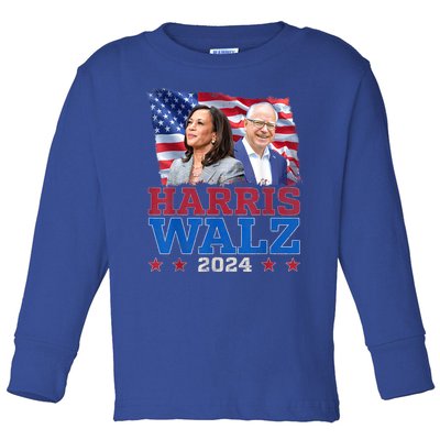 Harris Walz President Election 2024 Kamala Harris Tim Walz Toddler Long Sleeve Shirt