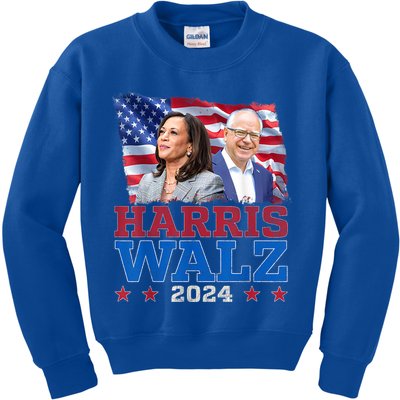 Harris Walz President Election 2024 Kamala Harris Tim Walz Kids Sweatshirt