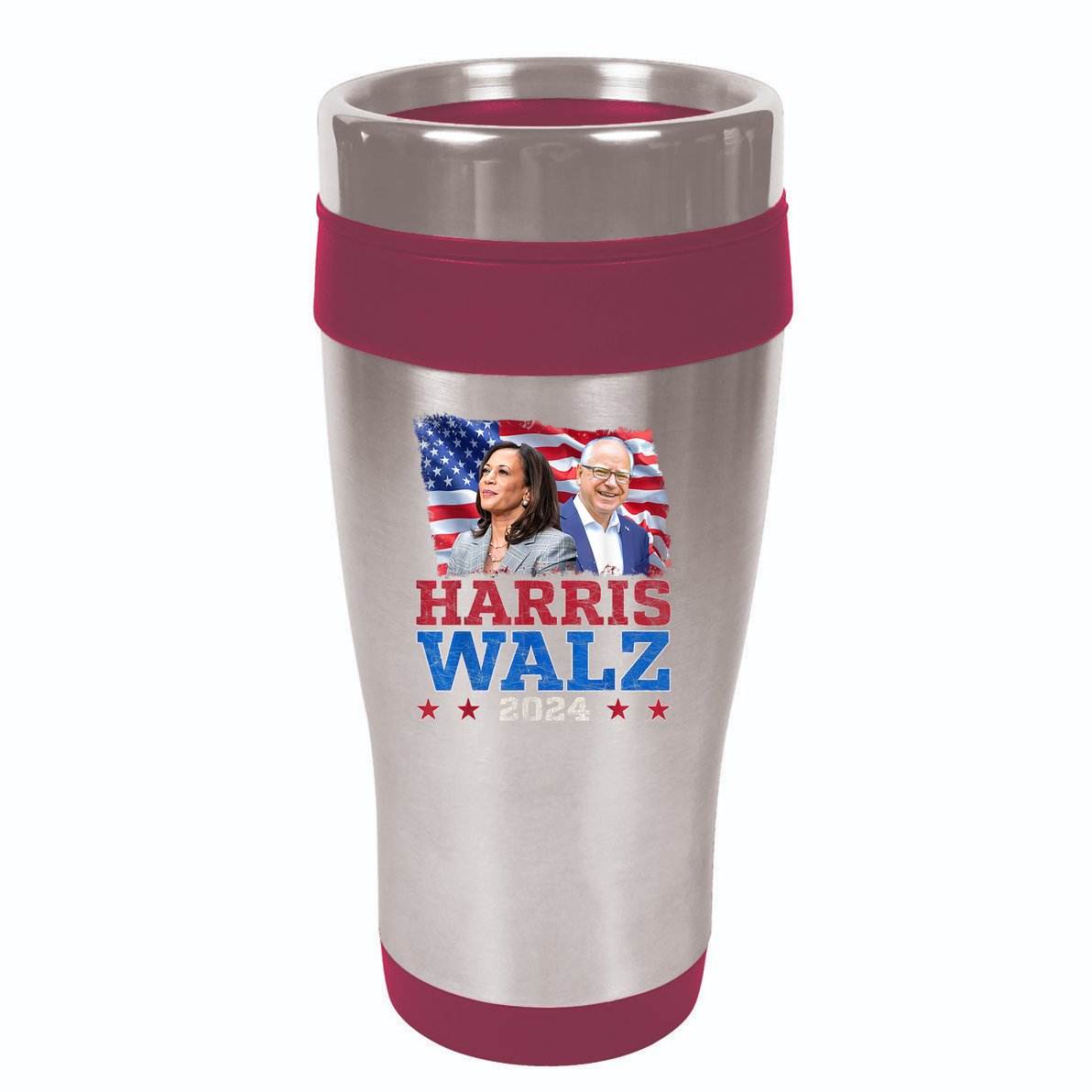 Harris Walz President Election 2024 Kamala Harris Tim Walz 16oz Travel Tumbler
