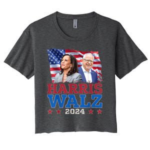 Harris Walz President Election 2024 Kamala Harris Tim Walz Women's Crop Top Tee